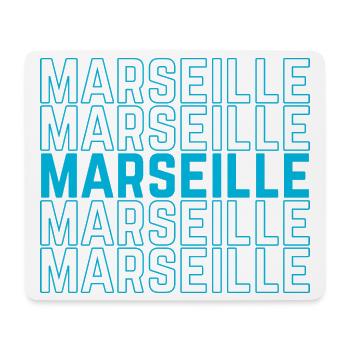Marseille Outlined Repeat Neon Blue - Mouse Pad (horizontal) - white - Front