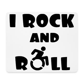 Je fais du rock and roll. Humour en fauteuil roulant # - Tapis de souris (format paysage) - blanc - Devant