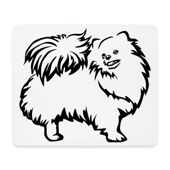 Spitz nain - Tapis de souris (format paysage) - blanc - Devant