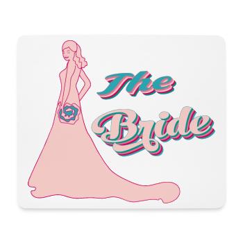 the bride retro pink typographie and silhouette - Mouse Pad (horizontal) - white - Front