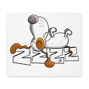 Schlafender Hund I Lustiges Hundemotiv I Hundemüde - Mousepad (Querformat) - Weiß - Vorne