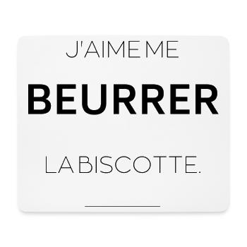 J'aime me beurrer la biscotte - Tapis de souris (format paysage) - blanc - Devant