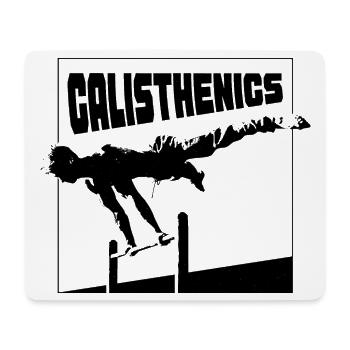 Calisthenics Planche Pose Silhouette - Mousepad (Querformat) - Weiß - Vorne