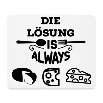 Käse ist die Lösung - Mousepad (Querformat) - Weiß - Vorne
