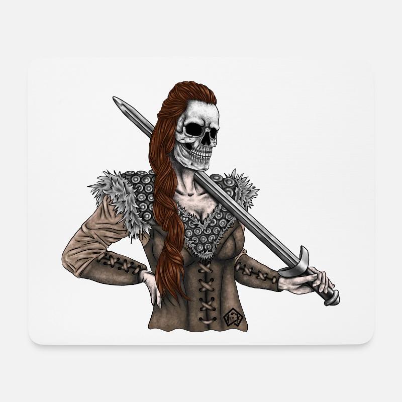 Schildmaid, Vikingmaid, Kriegerin, Deadmaid - Mousepad (Querformat) - Weiß