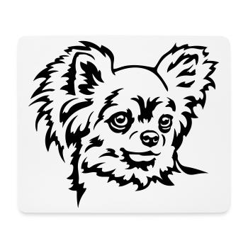 Tête de Chihuahua - Tapis de souris (format paysage) - blanc - Devant