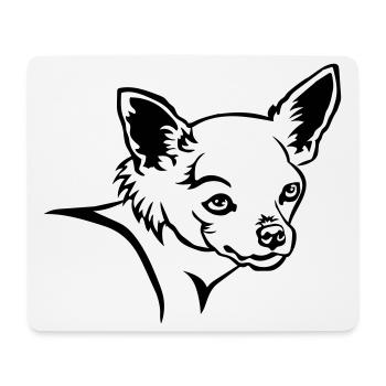 Tête de Chihuahua - Tapis de souris (format paysage) - blanc - Devant