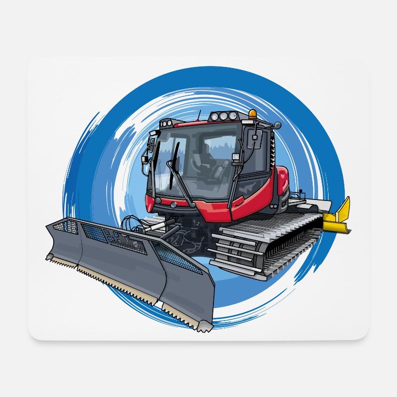 Pistenraupe, Schneeraupe, Schneekatze - Mousepad (Querformat) - Weiß