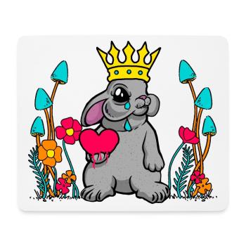 Vintage Retro Kaninchen Herz Liebe Natur Blumen - Mousepad (Querformat) - Weiß - Vorne