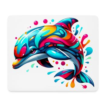 Dauphin - Tapis de souris (format paysage) - blanc - Devant