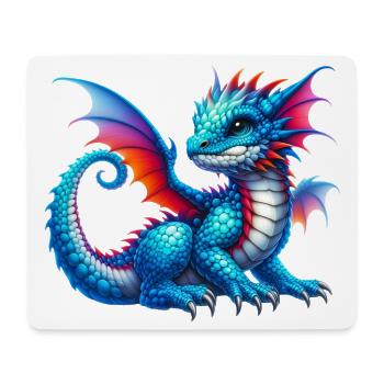 Drache - Mousepad (Querformat) - Weiß - Vorne