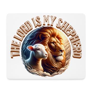 Force du troupeau de lions et de moutons - Tapis de souris (format paysage) - blanc - Devant