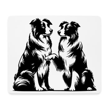 Border Collie - Tapis de souris (format paysage) - blanc - Devant
