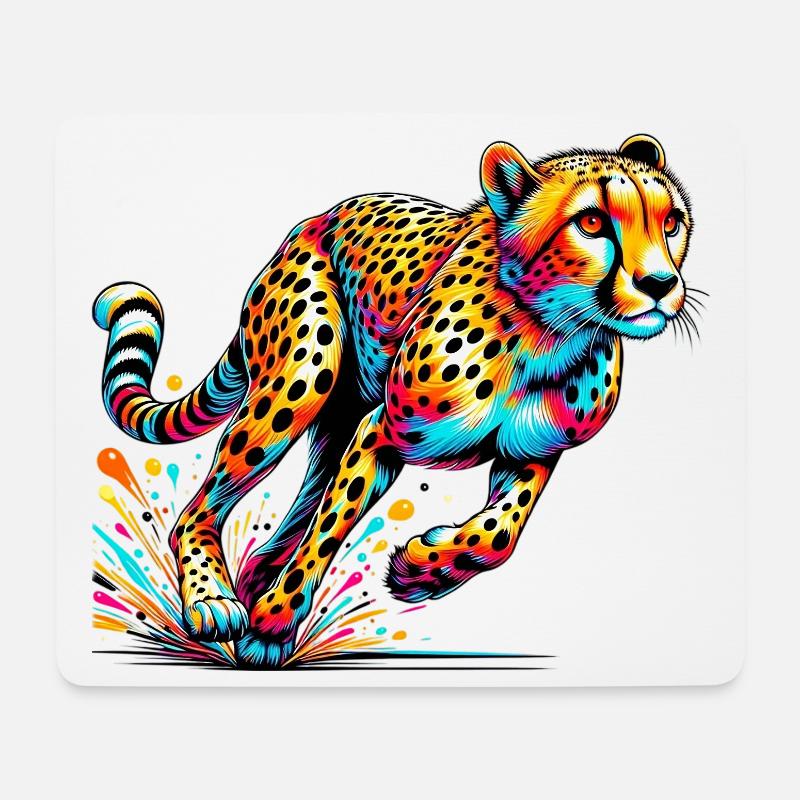 Gepard - Mousepad (Querformat) - Weiß