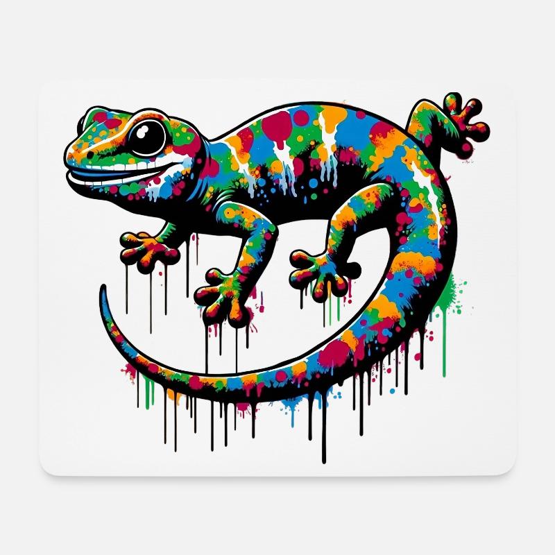 Gecko - Mousepad (Querformat) - Weiß