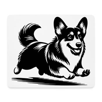 Corgi gallois - Tapis de souris (format paysage) - blanc - Devant