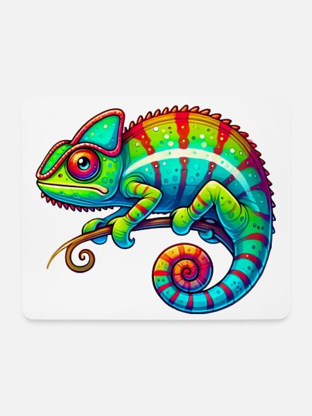 Chamäleon - Mousepad (Querformat) - Weiß