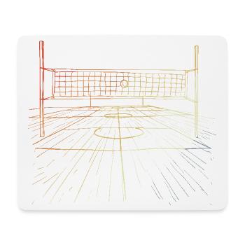 Terrain de volley-ball rétro - Tapis de souris (format paysage) - blanc - Devant