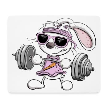 Krafttraining Hase Fitness Kraftsport - Mousepad (Querformat) - Weiß - Vorne
