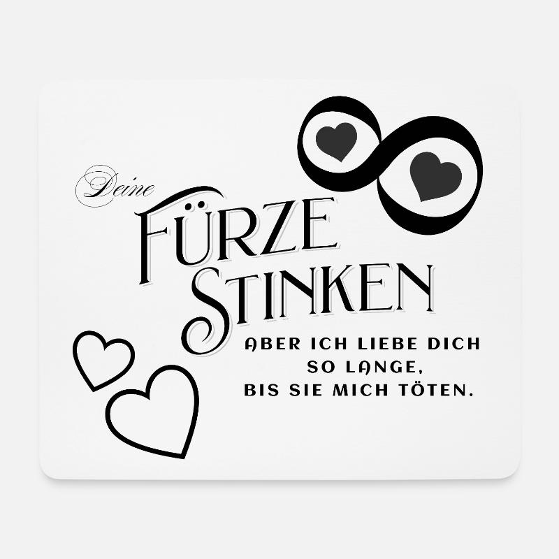 Herzschrift mit Zierlinien - Mousepad (Querformat) - Weiß
