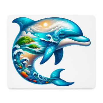 Dauphin - Tapis de souris (format paysage) - blanc - Devant