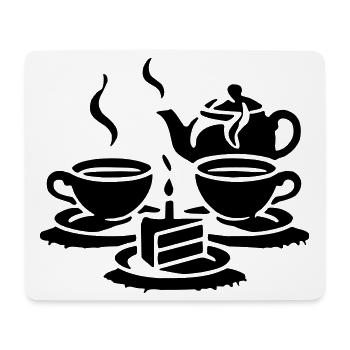 Kaffe Kuchen - Mousepad (Querformat) - Weiß - Vorne