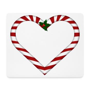 Herz aus Zuckerstangen mit Mistelzweig - Mousepad (Querformat) - Weiß - Vorne