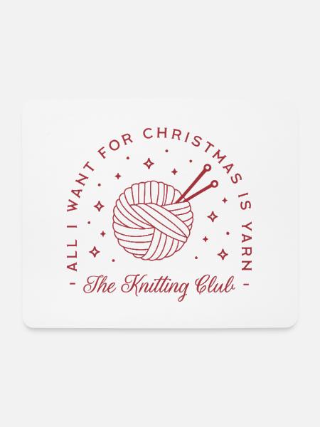 Strickgarn Liebhaber lustig strick Club gemütlich Weihnachten - Mousepad (Querformat) - Weiß
