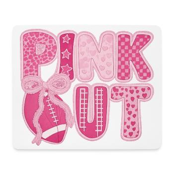 Pink Out Breast Cancer Football - Mouse Pad (horizontal) - white - Front
