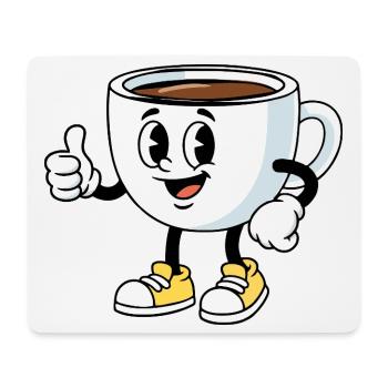 Cartoon Kaffeetasse Lustiger Kaffee Comic - Mousepad (Querformat) - Weiß - Vorne