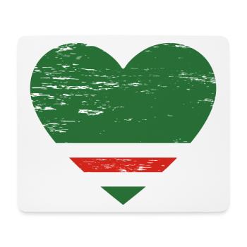 Tschetschenien Flagge Herz used - Mousepad (Querformat) - Weiß - Vorne