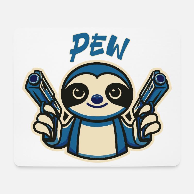 Cute Sloth Pew - Mousepad (Querformat) - Weiß