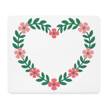 Be Kind Blütenherz Motiv - Mousepad (Querformat) - Weiß - Vorne