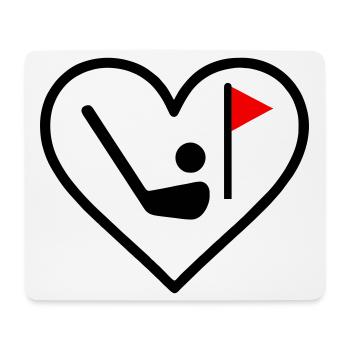 Golf Heart Club Ball Sports Gift - Mouse Pad (horizontal) - white - Front