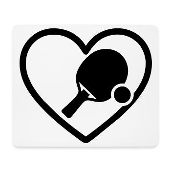 Heart + Ping-Pong – Table Tennis Passion - Mouse Pad (horizontal) - white - Front