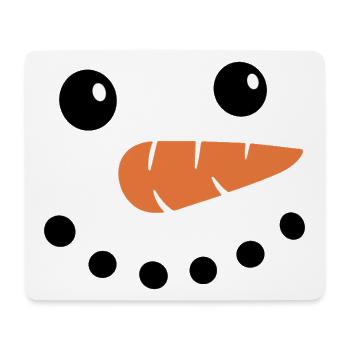Schneemann-Gesicht - Mousepad (Querformat) - Weiß - Vorne