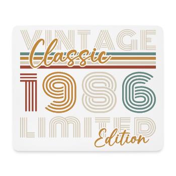 1986 Vintage Rétro Cadeau D'anniversaire - Tapis de souris (format paysage) - blanc - Devant