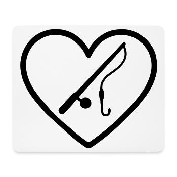 Fishing Heart – Fisherman Passion - Mouse Pad (horizontal) - white - Front
