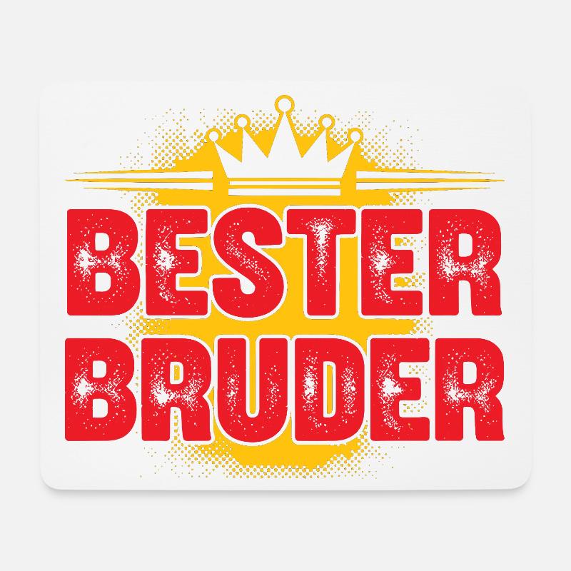 Bester Bruder Krone Retro Look - Mousepad (Querformat) - Weiß