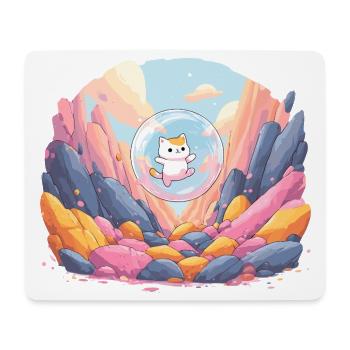 Cat ball in the colored canyon - Mouse Pad (horizontal) - white - Front