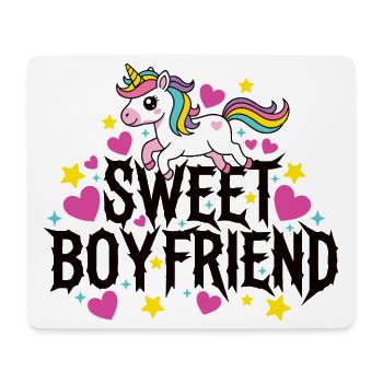 Boyfriend Unicorn Valentines Couple - Mouse Pad (horizontal) - white - Front