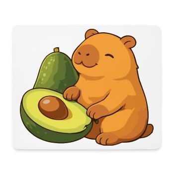 Capybara with avocado - Mouse Pad (horizontal) - white - Front