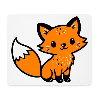 Fuchs Niedlich Comic - Mousepad (Querformat) - Weiß - Vorne