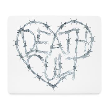 Death Cut Heart of Barbed Wire Dark Gothic Love - Mouse Pad (horizontal) - white - Front