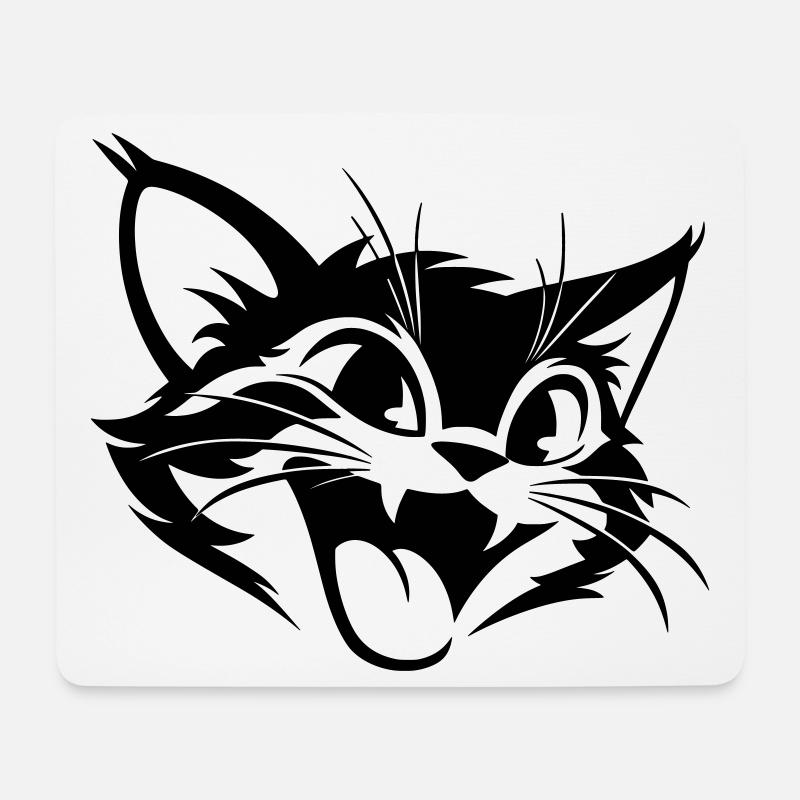 Chat Rieur | Funny Cats T-Shirt - Tapis de souris (format paysage) - blanc