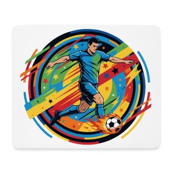 Soccer Hero Shoots Fireball Soccer Ball Motif - Mouse Pad (horizontal) - white - Front