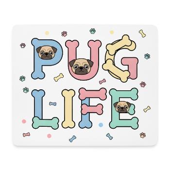 Pug Life Süßes Mops Hunde Design für Tierfreunde - Mousepad (Querformat) - Weiß - Vorne