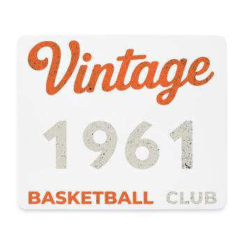 Vintage 1961 – Basketball Club Retro Birth Year - Mouse Pad (horizontal) - white - Front