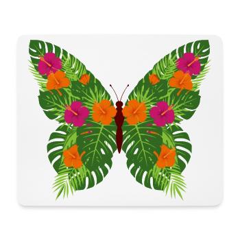 Tropical Butterfly of Leaves - Mouse Pad (horizontal) - white - Front