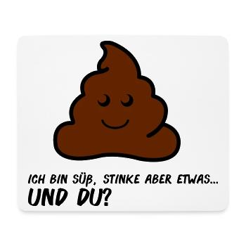Freundliches Poo AA Comic Gesicht - Mousepad (Querformat) - Weiß - Vorne
